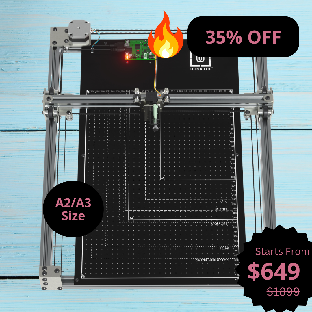 iDraw H SE A3/A2 Zeichenroboter für Künstler, Generative Kunst & Handschrift-Automatisierung – Kombiniert die Robuste iDraw H Hardware mit Flexibler Axidraw Software