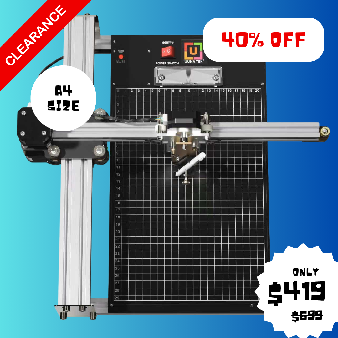 UUNA TEK® iDraw 2.0 - A4 Größe Zeichenroboter Zeichenmaschine, Bester Einsteiger-Stift-Plotter