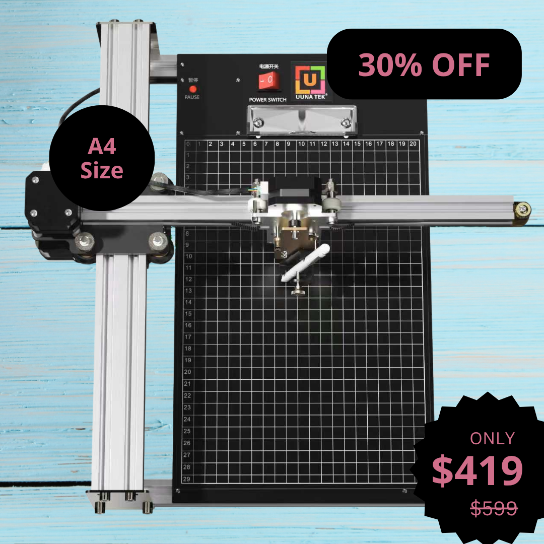 UUNA TEK® iDraw 2.0 - A4 Größe Zeichenroboter Zeichenmaschine, Bester Einsteiger-Stift-Plotter