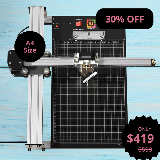 UUNA TEK® iDraw 2.0 - A4 Größe Zeichenroboter Zeichenmaschine, Bester Einsteiger-Stift-Plotter
