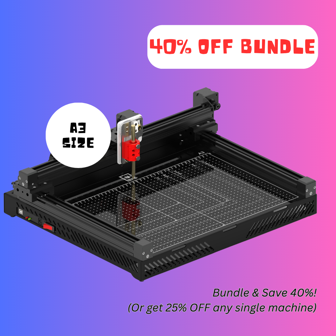 UUNA TEK 3.0 A3 Vorgefertigter Premium All-in-One Stift-Plotter Zeichenroboter mit WiFi & SD-Karte – Kompakt, Leiser, Schneller, Präziser