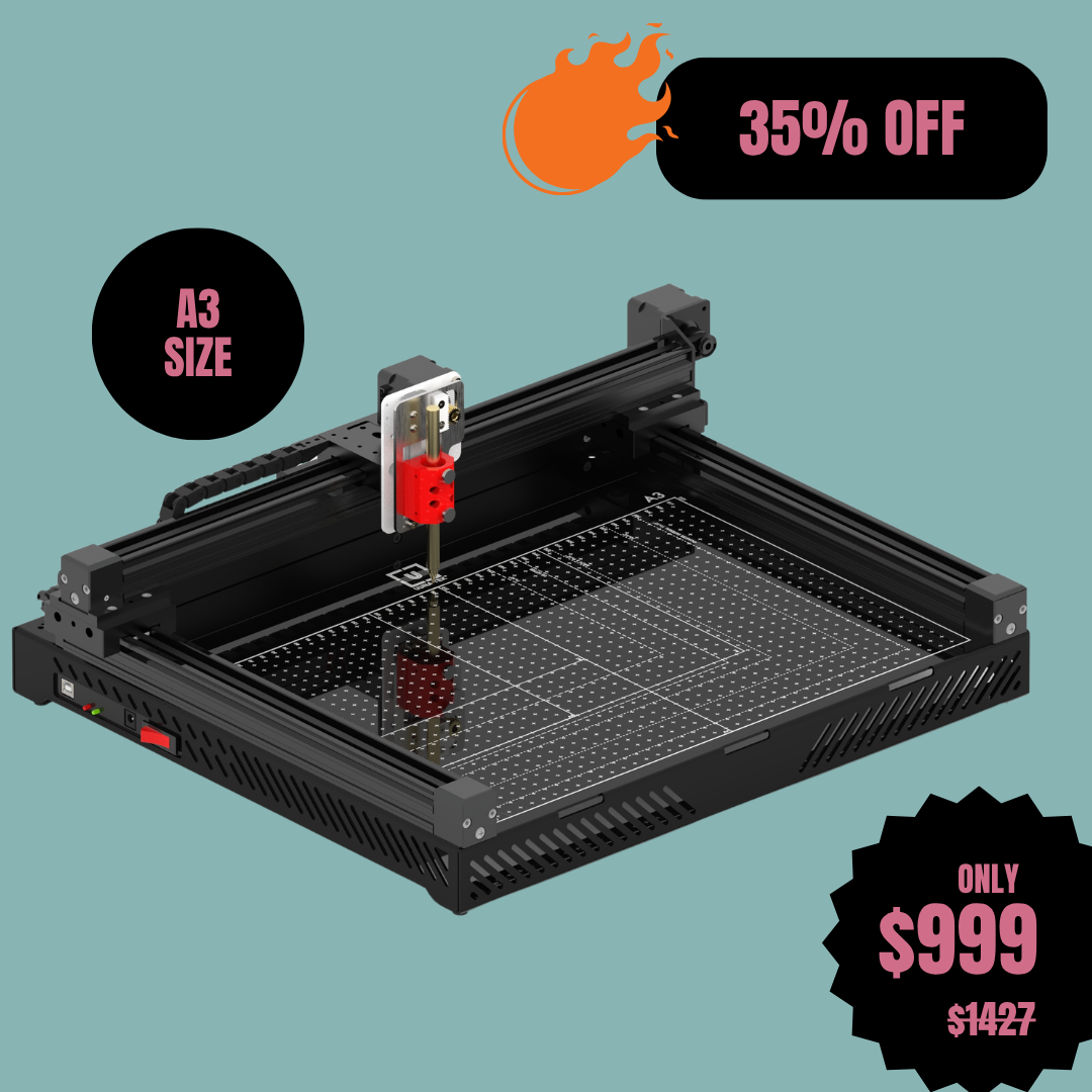 UUNA TEK 3.0 A3 Vorgefertigter Premium All-in-One Stift-Plotter Zeichenroboter mit WiFi & SD-Karte – Kompakt, Leiser, Schneller, Präziser