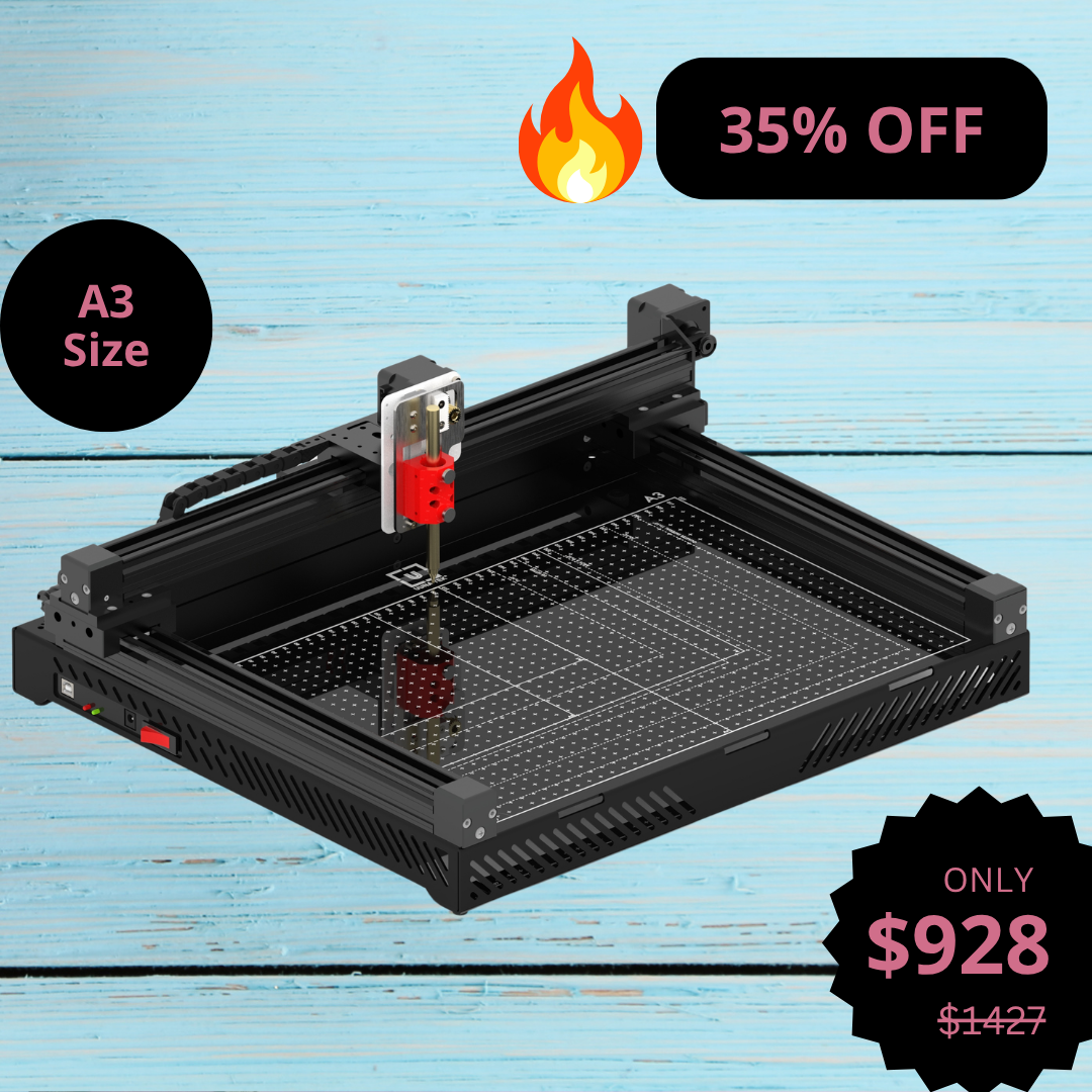 UUNA TEK 3.0 A3 Vorgefertigter Premium All-in-One Stift-Plotter Zeichenroboter mit WiFi & SD-Karte – Kompakt, Leiser, Schneller, Präziser